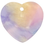 15x16.5mm Sequin heart in acetate - Turtle Shell Blue - Pink x1