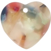 15x16.5 mm Acetate Heart Sequin - Tortoiseshell - Beige - Multicolor x1|raw }}