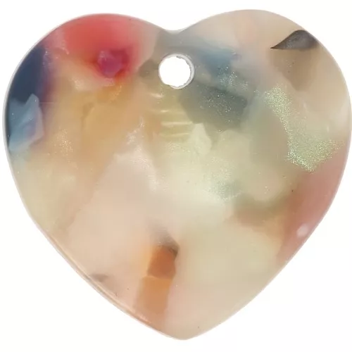 15x16.5 mm Acetate Heart Sequin - Tortoiseshell - Beige - Multicolor x1