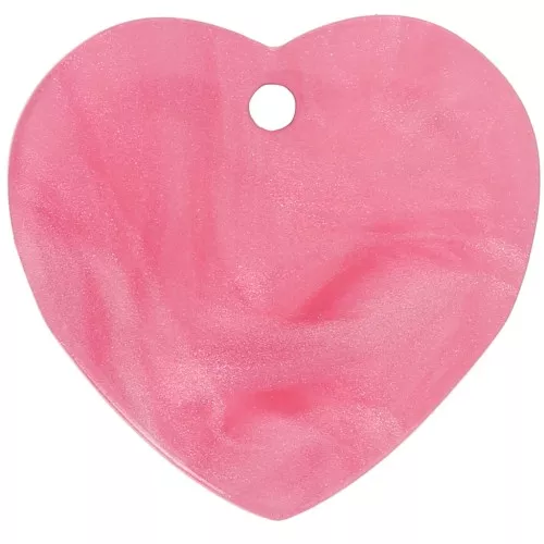 15x16.5mm acrylic heart sequin - Pink Pearl x1