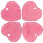 15x16.5mm acrylic heart sequin - Pink Pearl x1