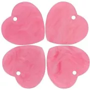 15x16.5mm acrylic heart sequin - Pink Pearl x1