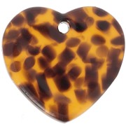 15x16.5mm Sequin heart in acetate - Terrazzo Marron - Noir x1|raw }}
