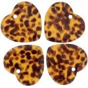 15x16.5mm Sequin heart in acetate - Terrazzo Marron - Noir x1