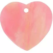Sequin heart 15x16.5 mm in acrylic - Marbled pink glitter x1