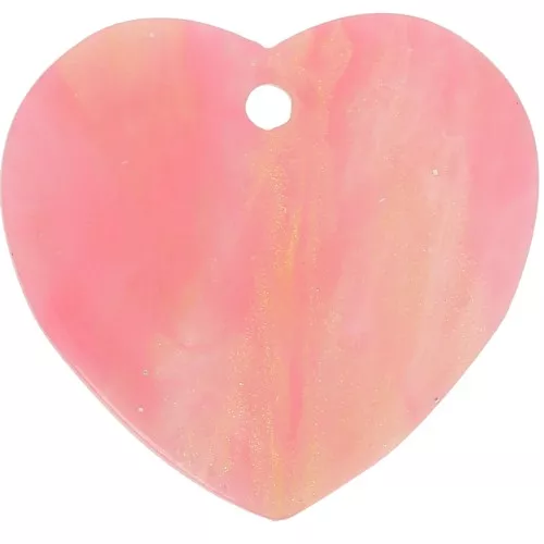 Sequin heart 15x16.5 mm in acrylic - Marbled pink glitter x1