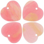Sequin heart 15x16.5 mm in acrylic - Marbled pink glitter x1