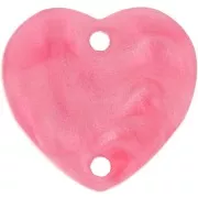 15x16.5mm Acrylic heart spacer - Pearly pink x1
