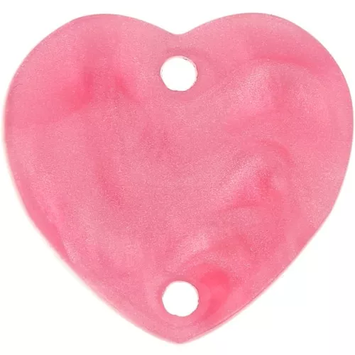 15x16.5mm Acrylic heart spacer - Pearly pink x1