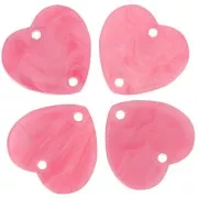 15x16.5mm Acrylic heart spacer - Pearly pink x1