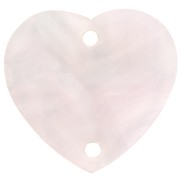 15 x16.5mm Acrylic heart spacer - Light rose pearl x1|raw }}