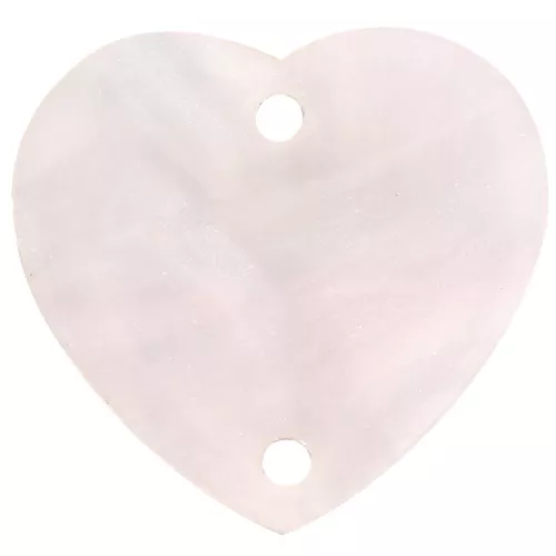 15 x16.5mm Acrylic heart spacer - Light rose pearl x1