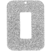 40x30mm Rectangular hollow acrylic pendant - Silver glitter x1|raw }}