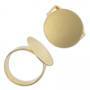 adjustable ring with pad 18mm fine Gold plated x1|raw }}