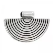 half ring pendant 23x35 mm Antique Silver Plating x1