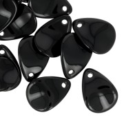 17mm curved flower petals in acrylic - Black x15