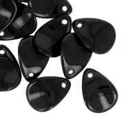 17mm curved flower petals in acrylic - Black x15
