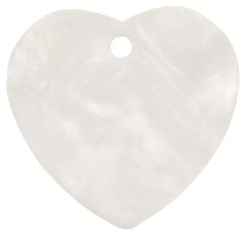 15x16.5mm acrylic heart sequin - Pearlescent White x1