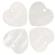 15x16.5mm acrylic heart sequin - Pearlescent White x1