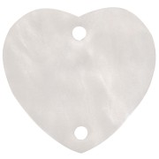 15 x16.5mm Acrylic heart spacer - Pearly white x1|raw }}