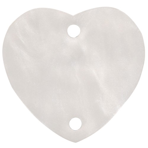 15 x16.5mm Acrylic heart spacer - Pearly white x1