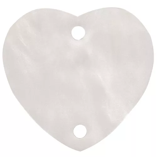 15 x16.5mm Acrylic heart spacer - Pearly white x1