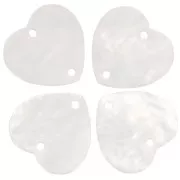 15 x16.5mm Acrylic heart spacer - Pearly white x1