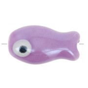 10x19mm Ceramic fish bead - Violet x1|raw }}