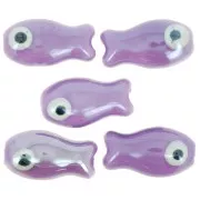 10x19mm Ceramic fish bead - Violet x1