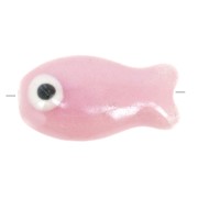 10x19mm Ceramic fish bead - Pink x1|raw }}