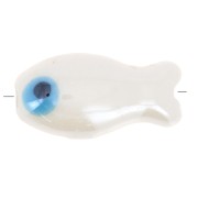 10x19mm Ceramic fish bead - White x1