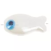 10x19mm Ceramic fish bead - White x1