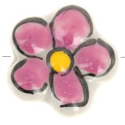 17mm Ceramic flower bead - Vintage pink x1|raw }}