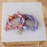 17mm Ceramic flower bead - Cornflower x1