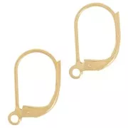 15mm leverback earrings with open ring - Gold Tone x4