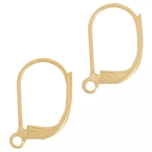 15mm leverback earrings with open ring - Gold Tone x4