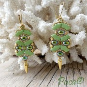 15mm leverback earrings with open ring - Gold Tone x4