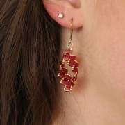 15mm leverback earrings with open ring - Gold Tone x4