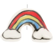 12x18mm Ceramic Rainbow Bead - Multicolored x1|raw }}