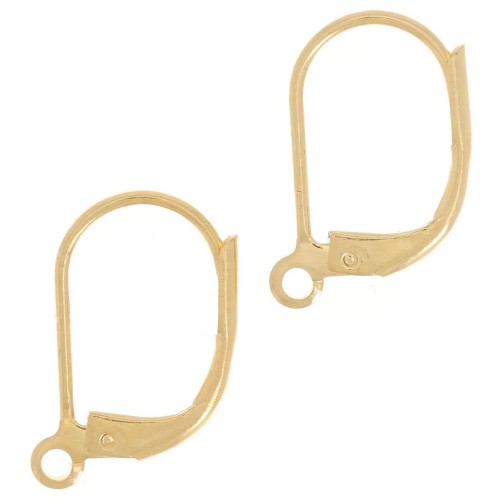 15mm Leverback earrings with open ring - Gold Tone x40