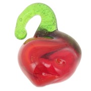 12mm Glass apple charm - Red - Green x1|raw }}