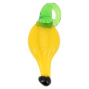 31x12mm Glass banana charm - Yellow - Green x1