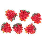 14x12mm Glass raspberry bead - Red - Green x1