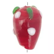 12x8mm Glass Burr Bead - Red x1