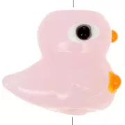 15x17mm Glass duck bead - Pink x1