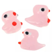 19.5x16 mm Glass Duck Bead - Pink x1
