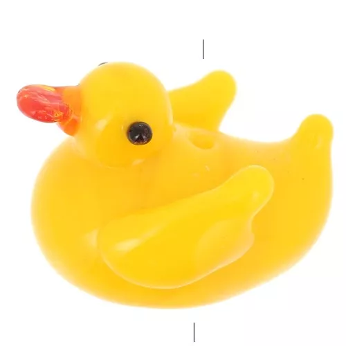 13x15mm Glass duck bead - Yellow x1