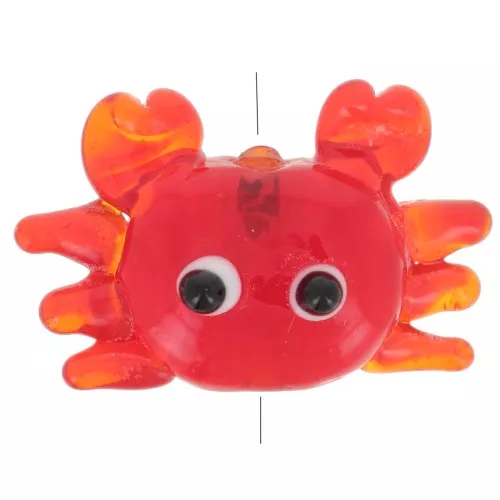 Glass crab bead 16x24 mm - Red x1