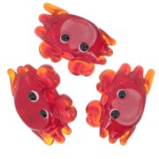 Glass crab bead 16x24 mm - Red x1