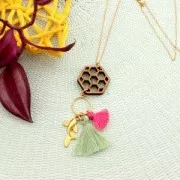 Cotton tassel 27-30mm Fluo Light Rose x1